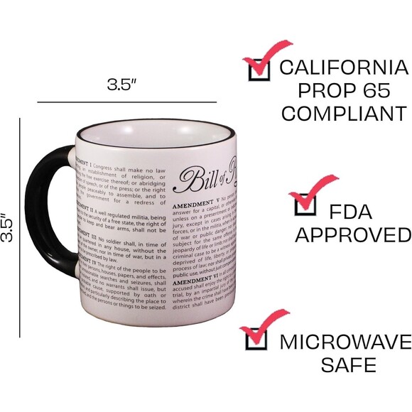 DISAPPEARING CIVIL LIBERTIES "Bill of Rights Mug" Color Changing- New Sealed - Picture 5 of 13